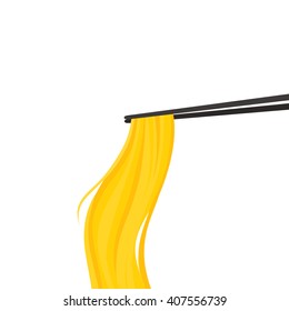 noodle with chopsticks vector