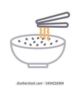 noodle color line vector icon