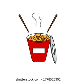 noodle cup vector design template illustration