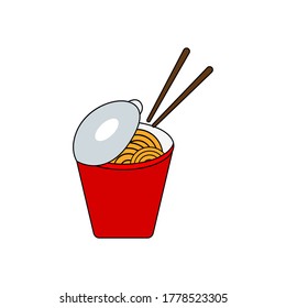 noodle cup vector design template illustration