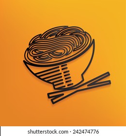 Noodle design on yellow background,clean vector