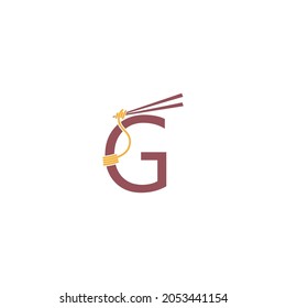 Noodle design wrapped around a letter G icon template vector