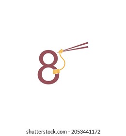 Noodle design wrapped around a Number 8 icon template vector