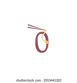 Noodle design wrapped around a Number zero icon template vector