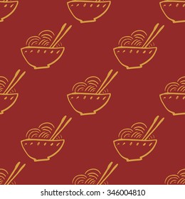 Noodle doodle seamless pattern background
