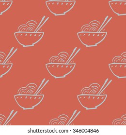 Noodle doodle seamless pattern background