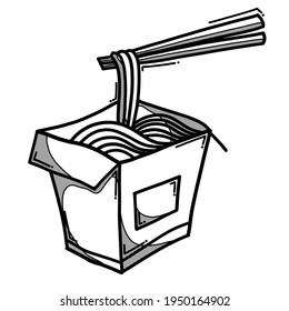 noodle doodle vector icon. Drawing sketch illustration hand drawn line.