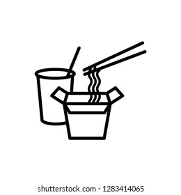 noodle and drinks icon vector template