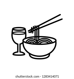 noodle and drinks icon vector template