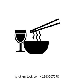 noodle and drinks icon vector template