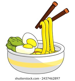 Noodle element. Vector illustration with food theme. Editable vector element.