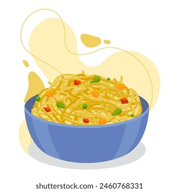 Noodle element. Vector illustration with food theme. Editable vector element.