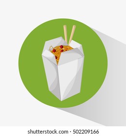 Noodle of fast food concept 