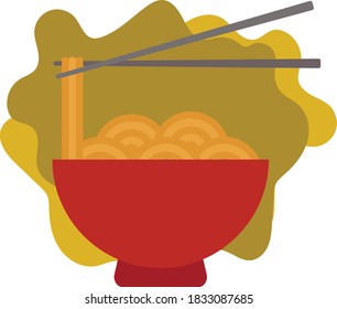 Noodle flat style design illustration