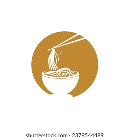 Noodle food  noodle bowl logo vector illustration