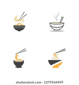 Noodle food  noodle bowl logo vector illustration