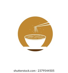 Noodle food  noodle bowl logo vector illustration