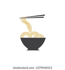 Noodle food  noodle bowl logo vector illustration