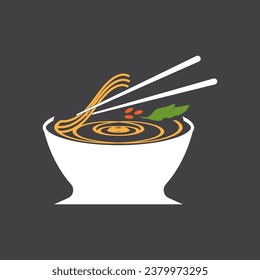 Noodle food  noodle bowl logo vector illustration