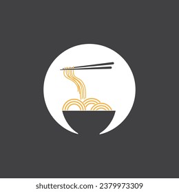 Noodle food  noodle bowl logo vector illustration