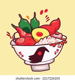 noodle food cartoon drawing illustration