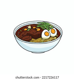 noodle food cartoon drawing illustration