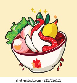 noodle food cartoon drawing illustration