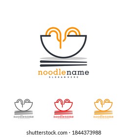 noodle food logo design vector, Illustration Noodle design template, Icon Symbol