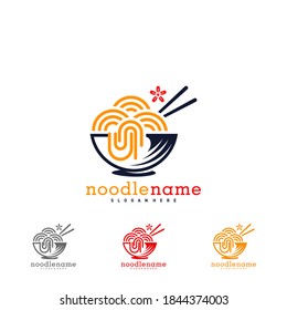 noodle food logo design vector, Illustration Noodle design template, Icon Symbol