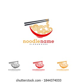 noodle food logo design vector, Illustration Noodle design template, Icon Symbol