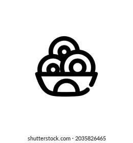 Noodle Food Snack Yummy Monoline Symbol Symbol Symbol Logo für Grafik Design UI UX und Website