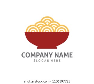 noodle food vector icon logo design template