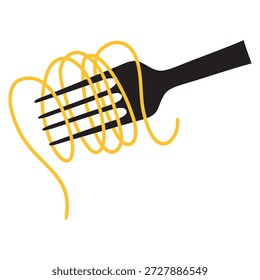 Diseño de Vector de icono de logotipo de tenedor de fideos

