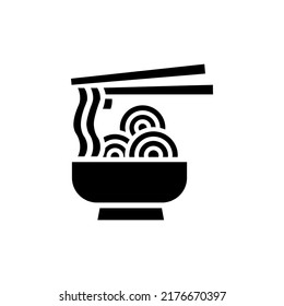 Noodle With Glyph Icon illustration 