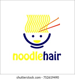 noodle hair illustration logo vector