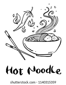 noodle hand drawn