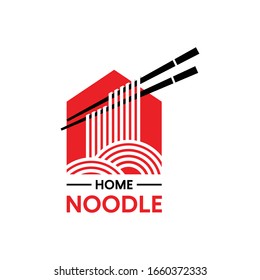 Noodle House Chinese Restaurant and Food Logo Vector icon Template.