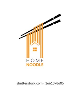 Noodle House Chinese Restaurant and Food Logo Vector icon Template.