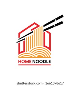 Noodle House Chinese Restaurant And Food Logo Vector Icon Template.