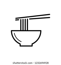 Noodle Icon. Asian Food Bar Logo. Vector illustration.