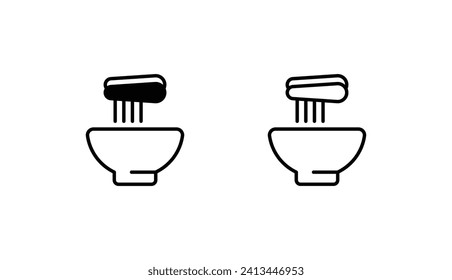Diseño de iconos de fideos con ilustración de fondo blanco