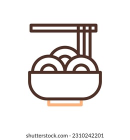 Noodle icon duocolor brown colour style chinese new year vector element and symbol perfect.