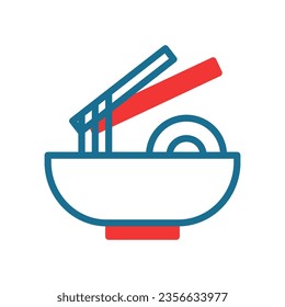 Noodle icon duotone red blue colour chinese new year vector element and symbol perfect.