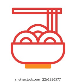 Noodle icon duotone red style chinese new year illustration vector perfect. Icon sign from modern collection for web. Nice design perfect.