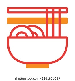Noodle icon duotone red style chinese new year illustration vector perfect. Icon sign from modern collection for web. Nice design perfect.