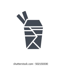 Noodle Icon Fast Food Solid silhouette