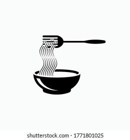 Noodle Icon. Food Symbol. UI Symbol - Vector.