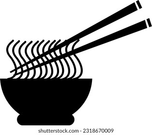 
noodle icon illustration in a bowl