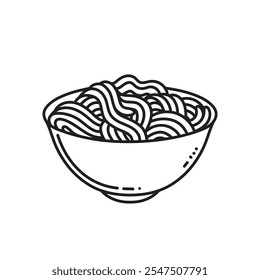 Noodle Icon Image, Noodle Clip Art Vector, Ramen Noodle Symbol Image, Noodle In Bowl Vector Image.