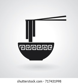 Noodle icon isolated on grey background. Vector illustration